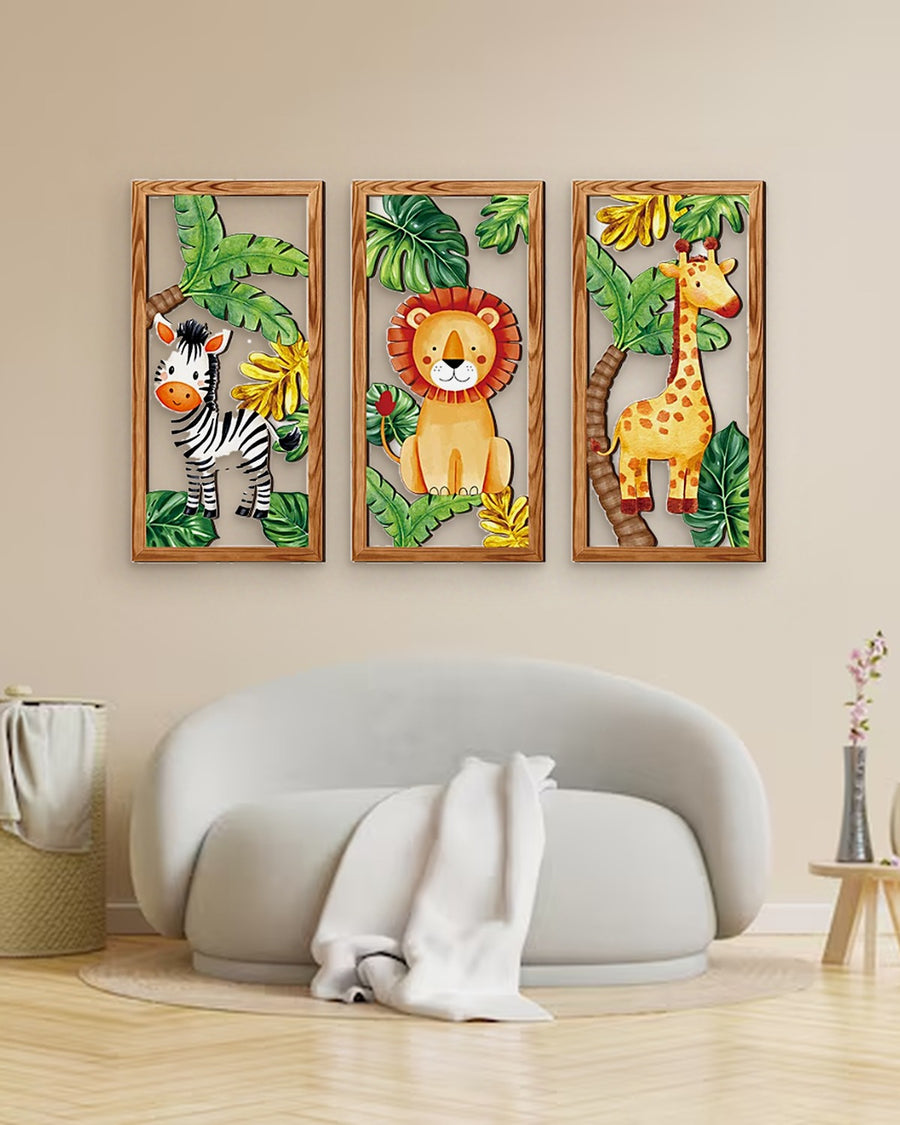 Forest Animal Cutout Wooden Sign Wall Decor