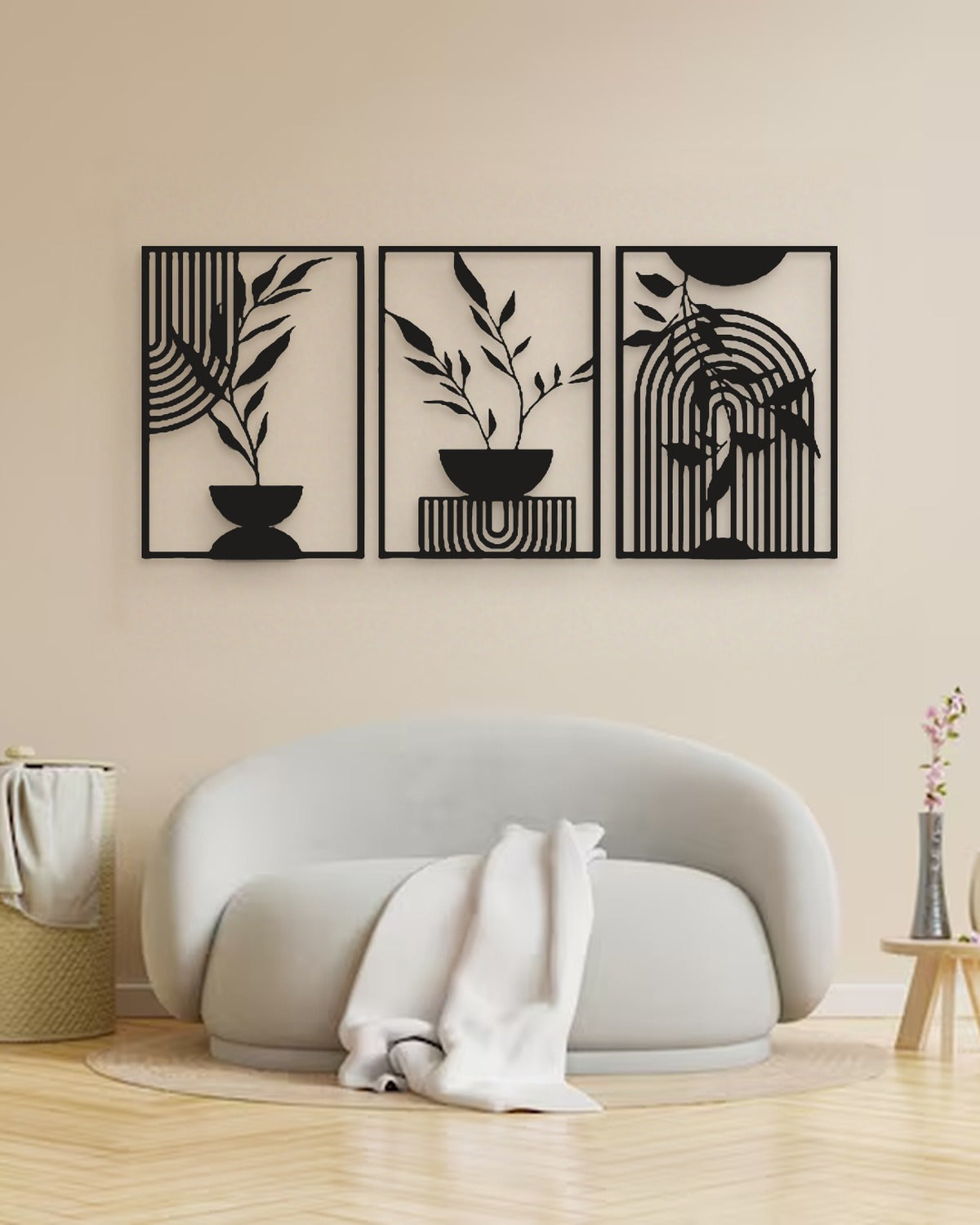 Botanical Arch Metal Wall Art, Set of 3