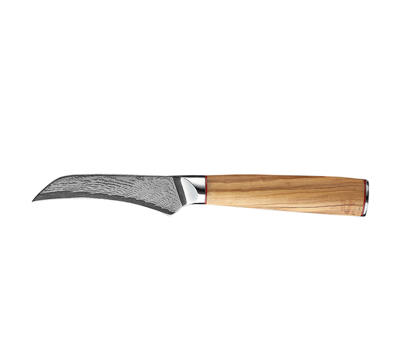 Damascus Pattern Curved Paring Knife